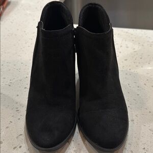Black suede booties